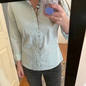 Aqua blue Burberry women’s button down